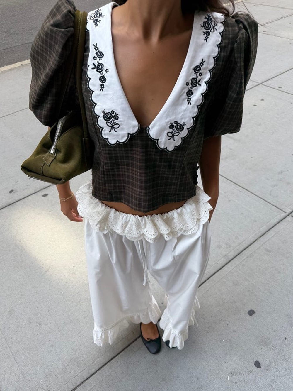 For Love & Lemons University Plaid Top